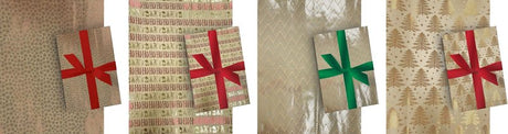 Santas Forest 67907 Kraft Wrap, Kraft Paper, Assorted Foil, Matte, Pack of 36