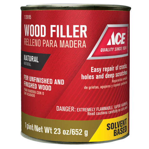 Ace Natural Wood Filler 1 pt, Pack of 12