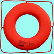 Jim-Buoy Closed Cell Foam U.S.C.G. Approved Life Ring With Rope Molded Into Core