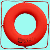 Jim-Buoy Closed Cell Foam U.S.C.G. Approved Life Ring With Rope Molded Into Core