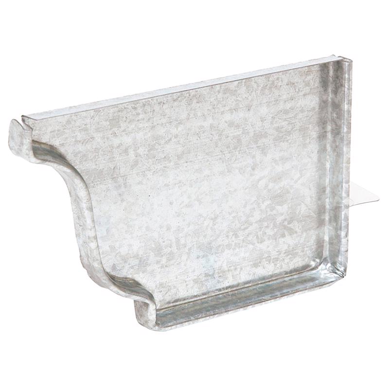 Amerimax 2.875 in. H X 0.5 in. W X 4 in. L Silver Galvanized Steel K Gutter End Cap, Pack of 15