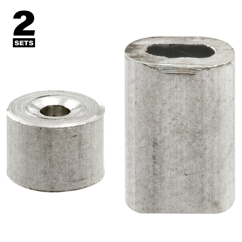 Prime-Line GD 12150 Cable Ferrule and Stop, 3/32 in Dia Dimensions, Aluminum