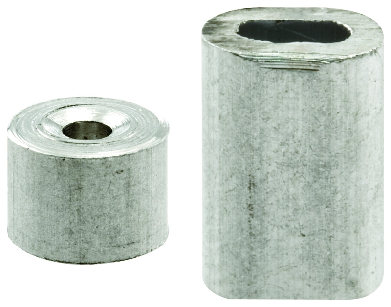 Prime-Line GD 12150 Cable Ferrule and Stop, 3/32 in Dia Dimensions, Aluminum
