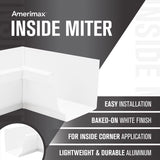 Amerimax 3.5 in. H X 3.75 in. W X 7.5 in. L White Aluminum K Inside Miter, Pack of 16