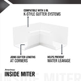 Amerimax 3.5 in. H X 3.75 in. W X 7.5 in. L White Aluminum K Inside Miter, Pack of 16