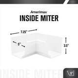 Amerimax 3.5 in. H X 3.75 in. W X 7.5 in. L White Aluminum K Inside Miter, Pack of 16
