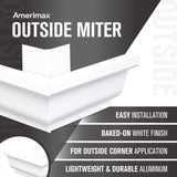 Amerimax 5 in. W X 7.25 in. L White Aluminum K Outside Miter, Pack of 16