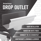 Amerimax 3.5 in. H X 5 in. W X 10 in. L White Aluminum K End w/Drop