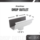 Amerimax 3.5 in. H X 5 in. W X 10 in. L White Aluminum K End w/Drop