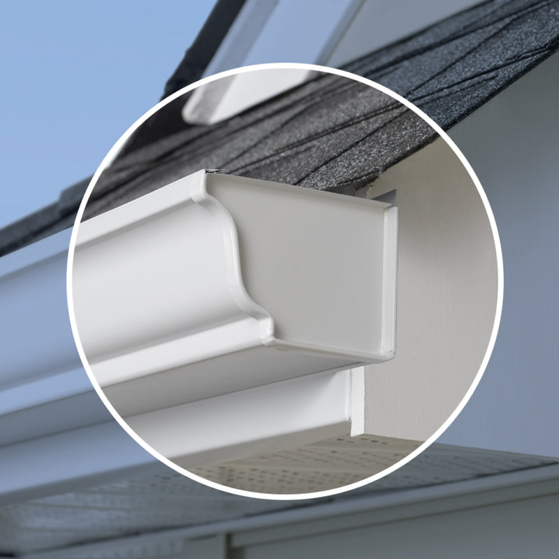 Amerimax 5 in. H X 3.5 in. W X 5 in. L White Aluminum K Right End Cap, Pack of 15