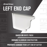 Amerimax 3.5 in. H X 5 in. W X 0.5 in. L White Aluminum K Left End Cap, Pack of 15