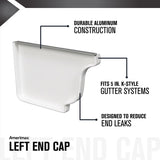 Amerimax 3.5 in. H X 5 in. W X 0.5 in. L White Aluminum K Left End Cap, Pack of 15