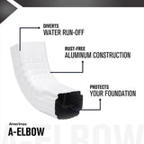 Amerimax 2 in. H X 3 in. W X 17 in. L White Aluminum A Gutter Elbow