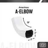 Amerimax 2 in. H X 3 in. W X 17 in. L White Aluminum A Gutter Elbow