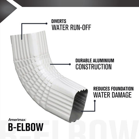 Amerimax 2 in. H X 3 in. W X 17 in. L White Aluminum B Gutter Elbow