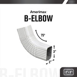 Amerimax 2 in. H X 3 in. W X 17 in. L White Aluminum B Gutter Elbow