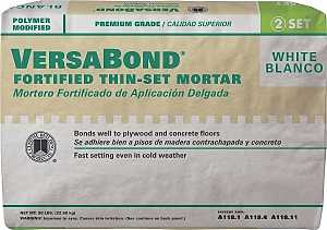 Custom VersaBond Flex MTSW50 Series Thin-Set Mortar, White, Powder, 50 lb Bag