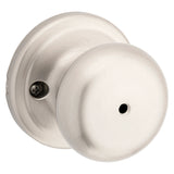 Kwikset Signature Series 730J 15 CP Privacy Lockset, Juno, Mushroom Design, Knob Handle, Satin Nickel, Zinc, Silver