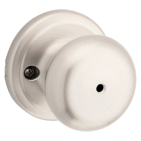 Kwikset Signature Series 730J 15 CP Privacy Lockset, Juno, Mushroom Design, Knob Handle, Satin Nickel, Zinc, Silver