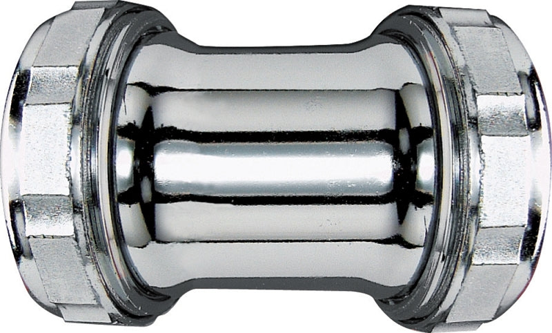 Plumb Pak PP169 Extension Pipe Coupling, 1-1/4 in, Slip-Joint, Brass, Chrome-Plated