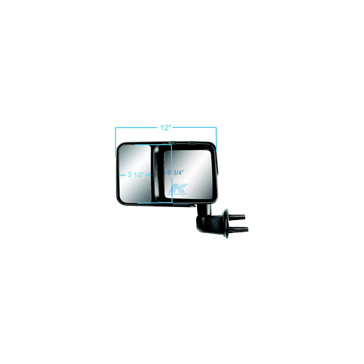 K-Source 80740 Snap-On Towing Mirror for Select Jeep Wranglers, 2/pk