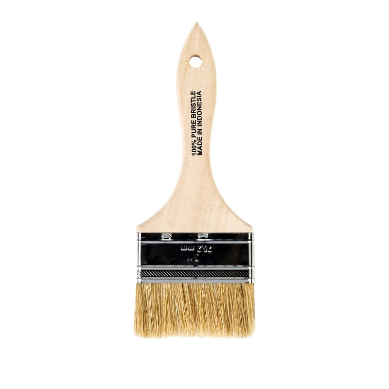 Wooster F5117-3 Paint Brush, 3 in W, Flat Brush, 1-5/8 in L Bristle, China Bristle, Plain-Grip Handle
