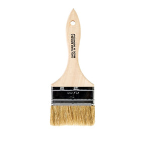 Wooster F5117-3 Paint Brush, 3 in W, Flat Brush, 1-5/8 in L Bristle, China Bristle, Plain-Grip Handle