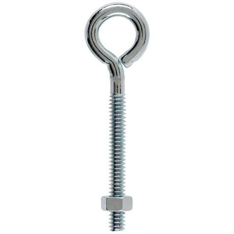 Hampton 3/16 in. X 2.5 in. L Zinc-Plated Steel Eyebolt Nut Included, Pack of 10