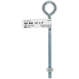 Hampton 1/4 in. X 5 in. L Zinc-Plated Steel Eyebolt with Nut Nut Included, Pack of 10