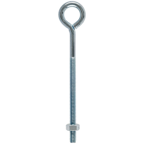 Hampton 1/4 in. X 5 in. L Zinc-Plated Steel Eyebolt with Nut Nut Included, Pack of 10