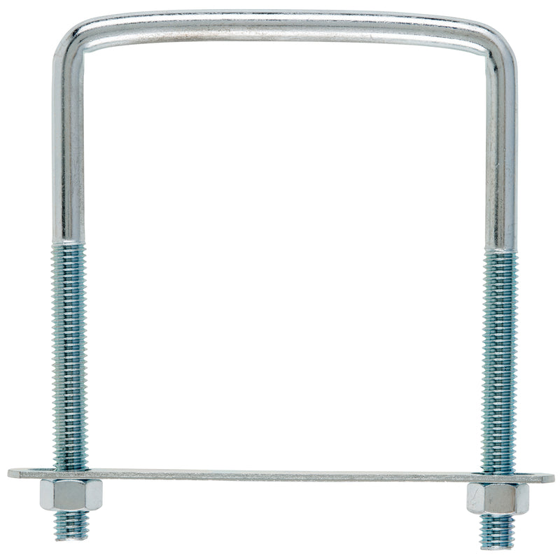 Hampton 3/8 in. X 4 in. W X 5 in. L Coarse Zinc-Plated Steel Square Bend U Bolt, Pack of 10
