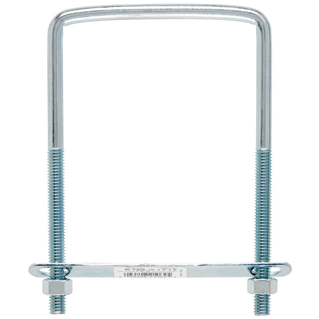Hampton 3/8 in. X 4 in. W X 6 in. L Coarse Zinc-Plated Steel Square Bend U Bolt, Pack of 10