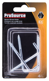 ProSource LR-397-PS Screw Hook, 9/16 in Opening, 4.5 mm Thread, 2-1/4 in L, Steel, Zinc