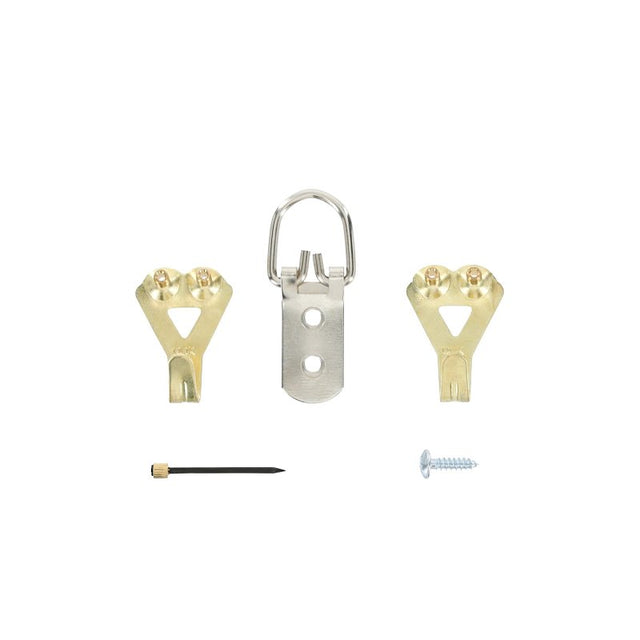 OOK 55075 Perfect Hang Kit, 50 lb, Steel, Brass