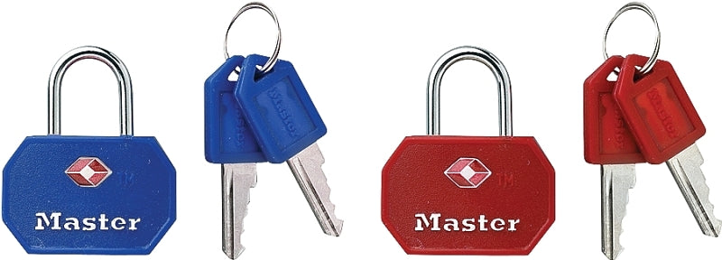 Master Lock 4681TBLK Luggage Lock, Keyed Alike Key, 3/32 in Dia Shackle, 9/16 in H Shackle, Steel Shackle, Steel Body