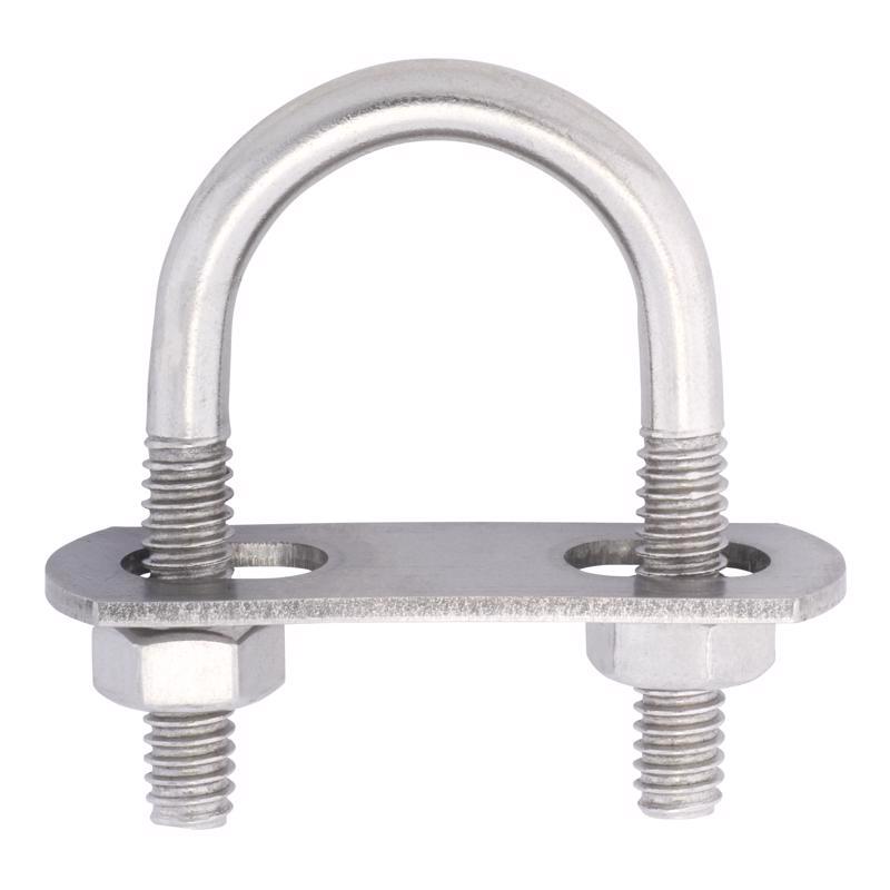 Hampton 1/4 in. X 1 in. W X 1-3/4 in. L Coarse Stainless Steel U-Bolt, Pack of 5