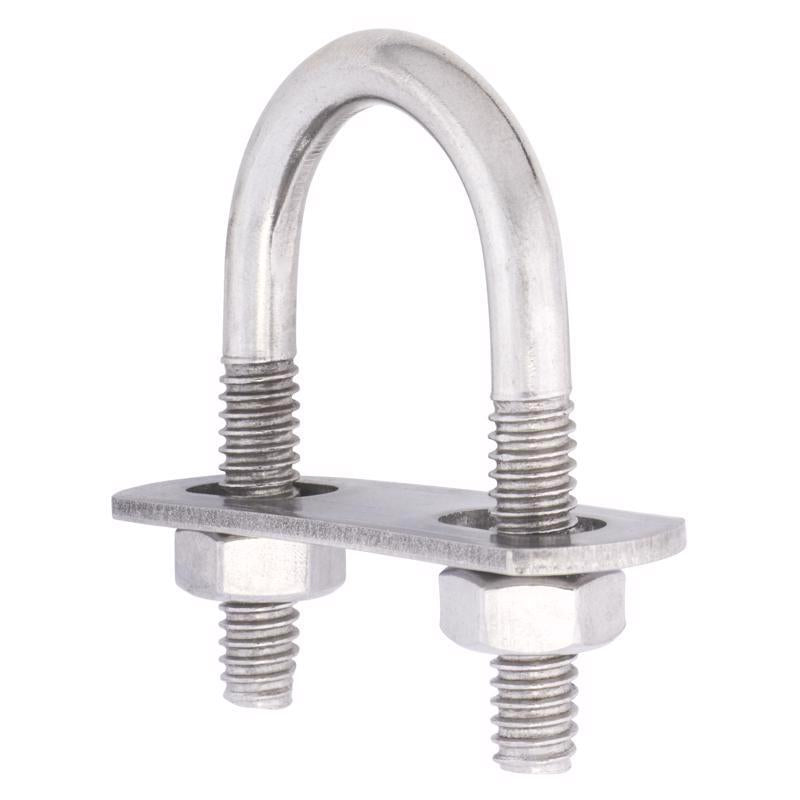 Hampton 1/4 in. X 1 in. W X 1-3/4 in. L Coarse Stainless Steel U-Bolt, Pack of 5