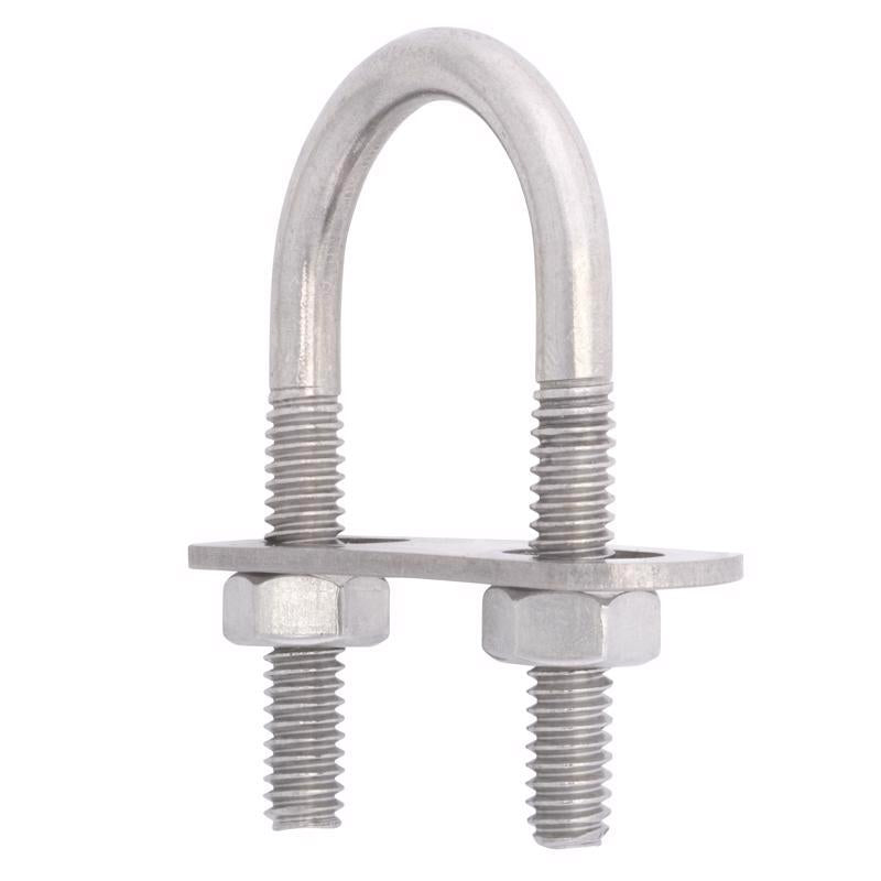 Hampton 1/4 in. X 1-1/8 in. W X 2 in. L Coarse Stainless Steel U-Bolt, Pack of 5
