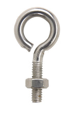 Hampton 1/4 in. X 2 in. L Stainless Stainless Steel Eyebolt with Nut Nut Included, Pack of 10