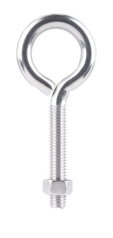 Hampton 3/8 in. X 4 in. L Stainless Stainless Steel Eyebolt Nut Included, Pack of 5