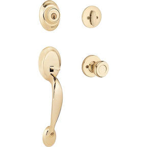 Kwikset Dakota Series 687DAXT 3 SMT RBP Handleset with Tylo Knob, Traditional Lock, Wave Handle, Antique Brass, 3 Grade