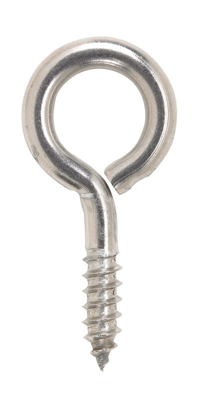 Hampton 9/32 in. D X 2-5/16 in. L Polished Stainless Steel Screw Eye 120 lb. cap. 1 pk, Pack of 20