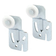 Prime-Line N 6500 Roller Assembly, 7/8 in Dia Roller, 1/4 in W Roller, Steel, Silver, 2-Roller, 60 lb, Side