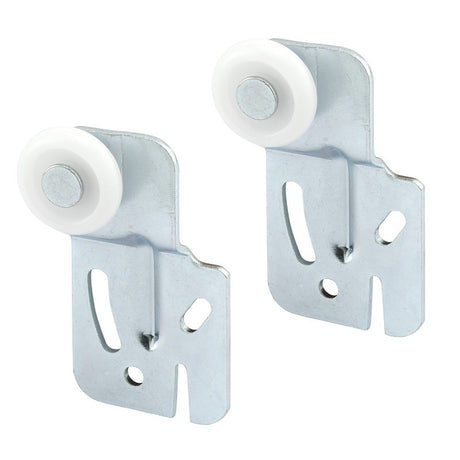 Prime-Line N 6500 Roller Assembly, 7/8 in Dia Roller, 1/4 in W Roller, Steel, Silver, 2-Roller, 60 lb, Side