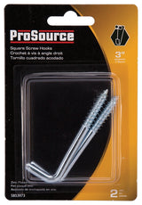 ProSource LR-395-PS Screw Hook, 13/16 in Opening, 6.5 mm Thread, 3 in L, Steel, Zinc