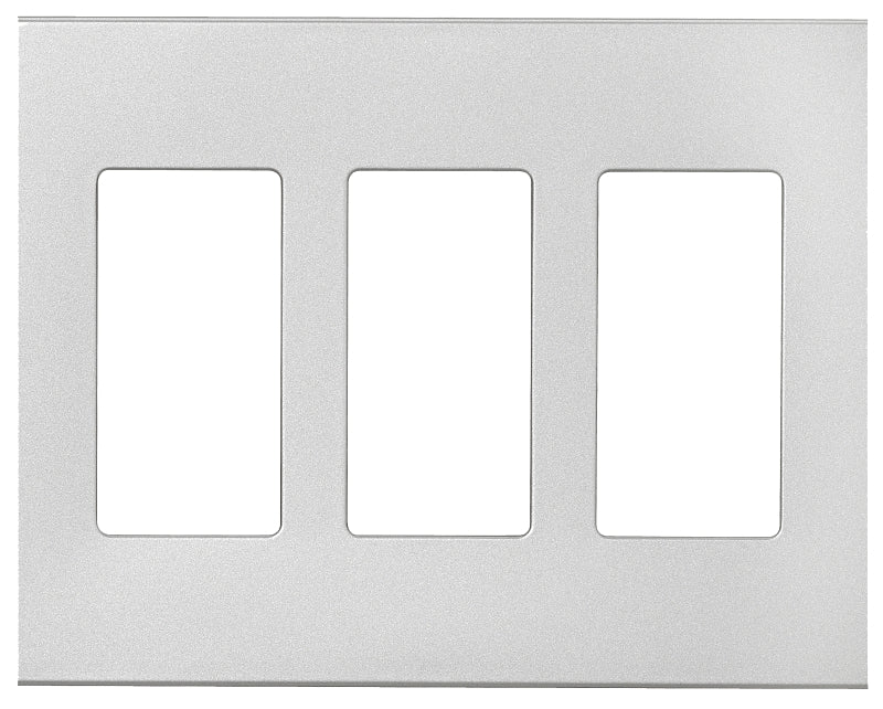 Eaton PJS Series PJS263SG-SP-L Wallplate, 4.87 in L, 6-3/4 in W, 3-Gang, Polycarbonate, Silver Granite, High-Gloss