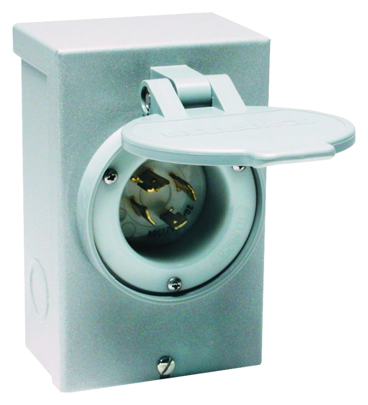 Reliance Controls PB Series PB30RC Power Inlet Box, 30 A, 125/250 V, 4 -Knockout, 1/2, 3/4 in Knockout, Surface Mounting