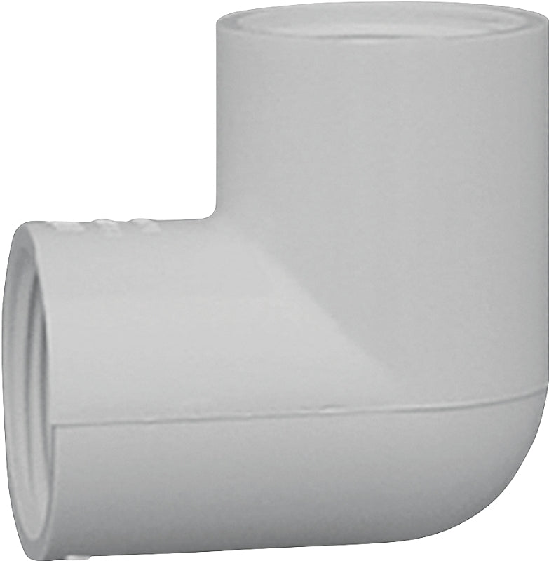 IPEX 435540 Pipe Elbow, 1 in, FPT, 90 deg Angle, PVC, White, SCH 40 Sc ...