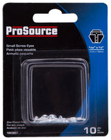 ProSource LR-227-PS Screw Eye, 2 mm Dia Wire, 2.5 mm Thread, 15/64 in L Thread, 5/8 in OAL, 25 lb Working Load, Steel