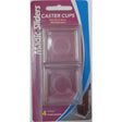 Magic Sliders Plastic Caster Cup Clear Square 1-13/16 in. W X 1-13/16 in. L 4 pk, Pack of 6